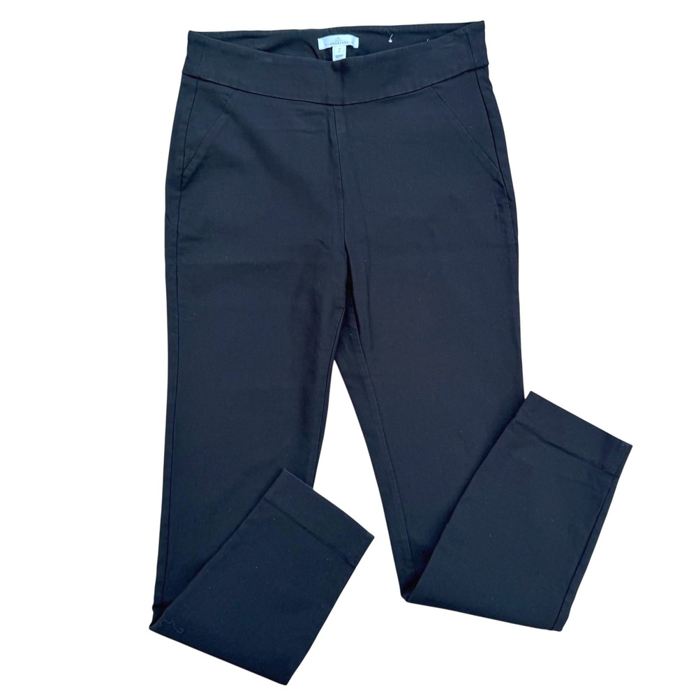 Camber & Grace Black Pull On Pants Slim Fit Office Workwear Dark Academia Size M